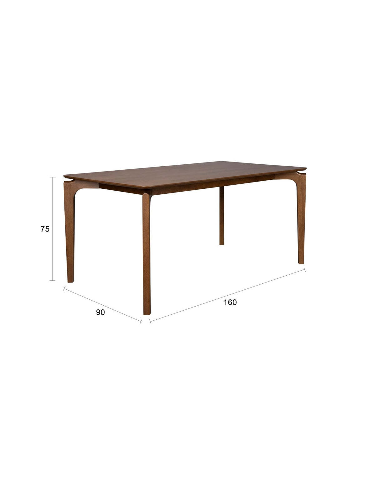 Table à manger rectangulaire en bois d'hévéa 160x90x75cm Savone - Dutchbone - The Cool Republic