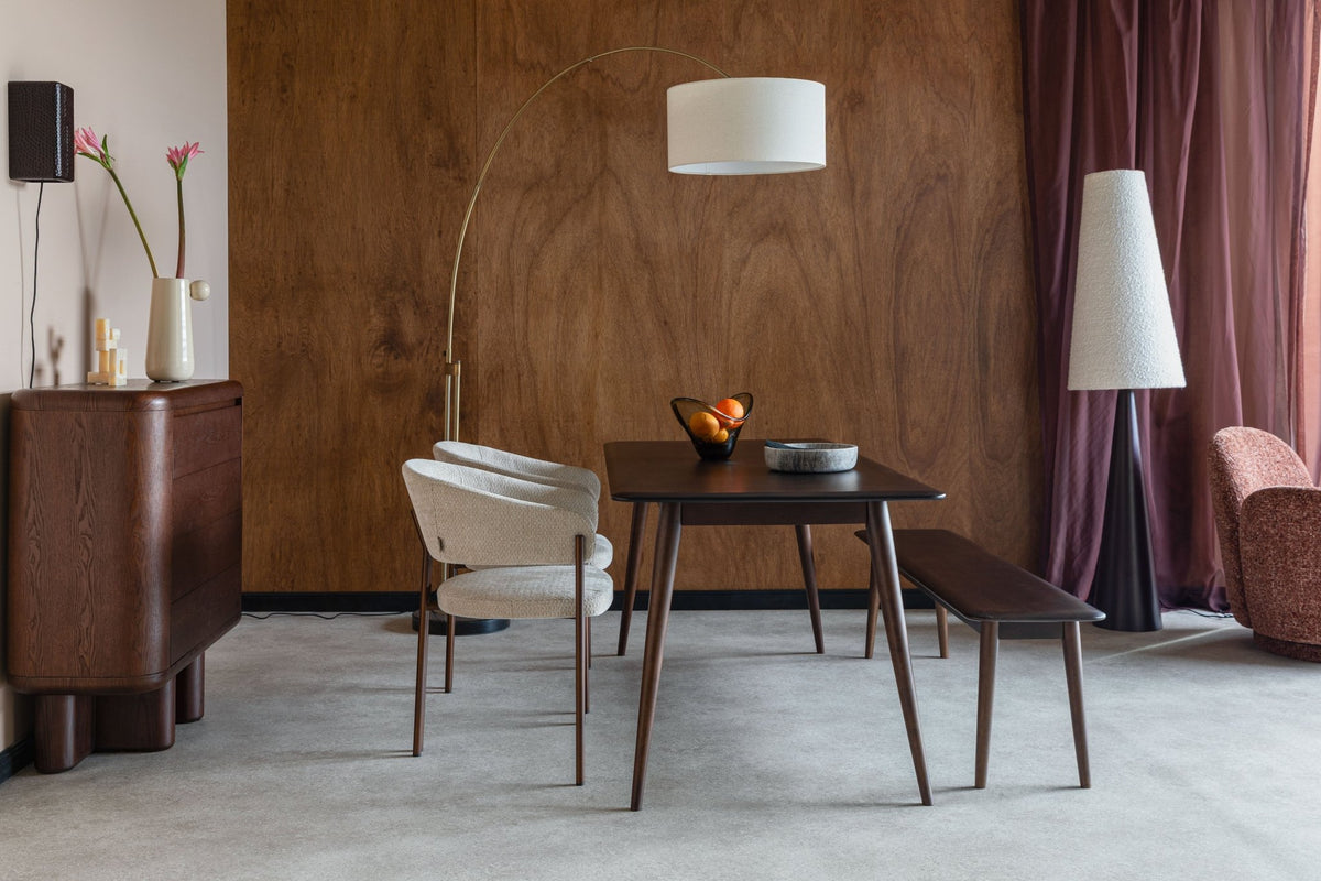 Table à manger rectangulaire en bois massif foncé 180x80x75cm Elroy - Dutchbone - The Cool Republic