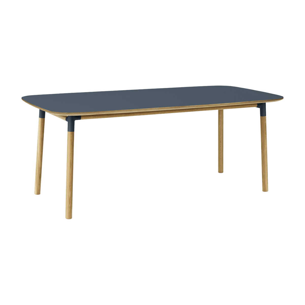 Rectangular dining table in oak and blue lino 95 x 200 cm Form - Normann Copenhagen - The Cool Republic