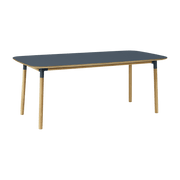 Table à manger rectangulaire en chêne et lino bleu 95 x 200 cm Form - Normann Copenhagen - The Cool Republic
