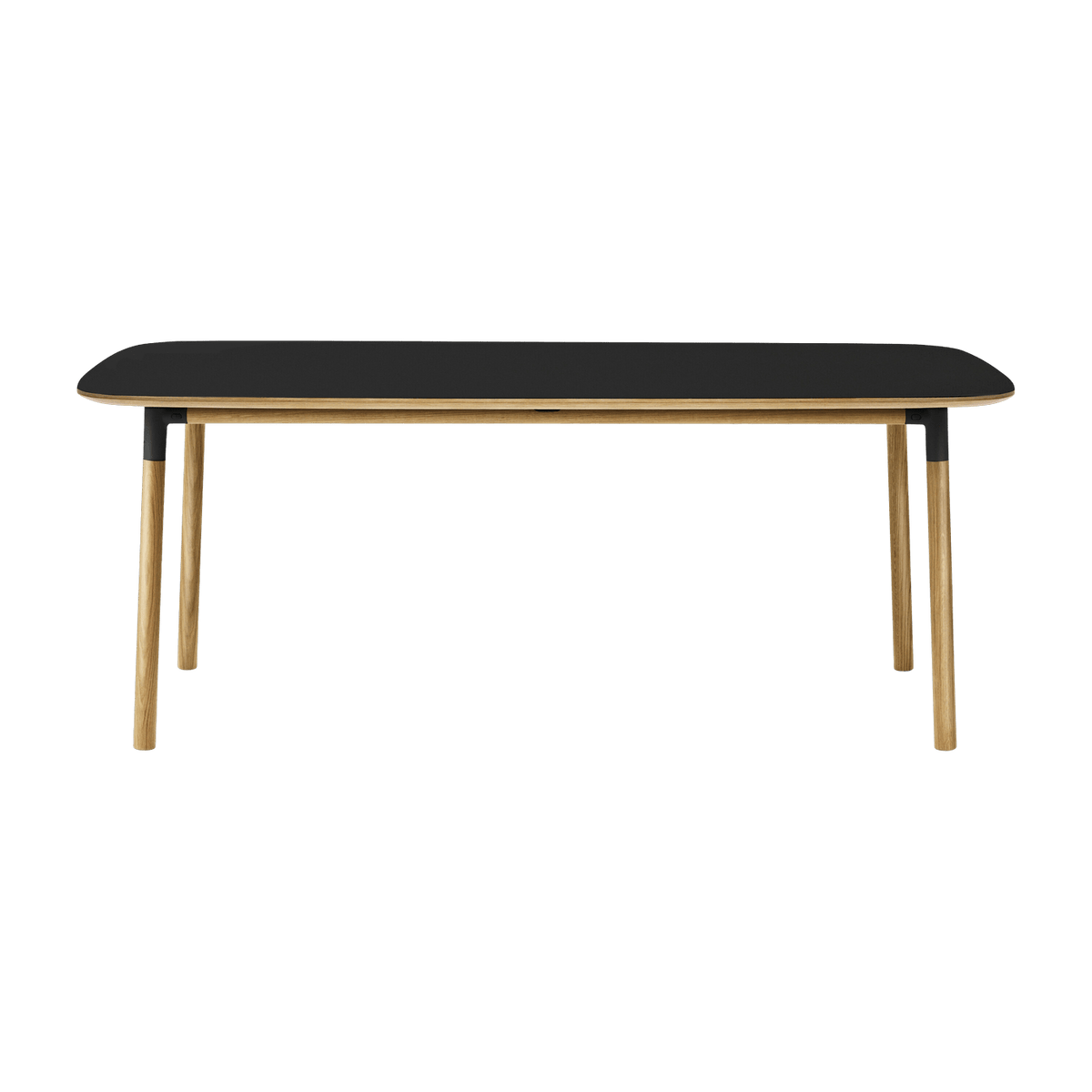 Rectangular dining table in oak and black lino 95 x 200 cm Form - Normann Copenhagen - The Cool Republic