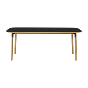 Rectangular dining table in oak and black lino 95 x 200 cm Form - Normann Copenhagen - The Cool Republic