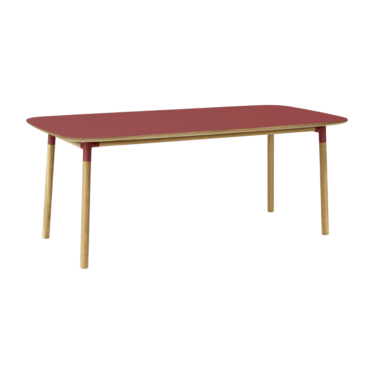 Table à manger rectangulaire en chêne et lino rouge 95 x 200 cm Form - Normann Copenhagen - The Cool Republic