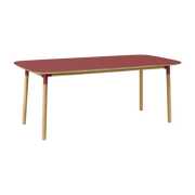 Oak and red lino dining table 95 x 200 cm Form - Normann Copenhagen - The Cool Republic