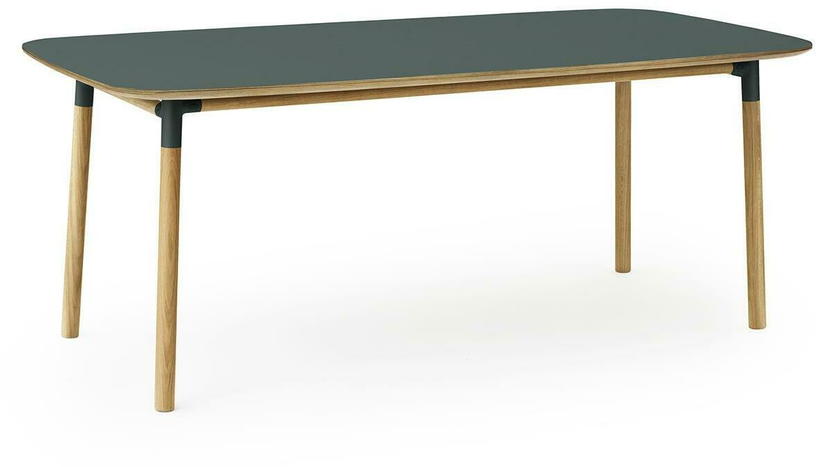 Table à manger rectangulaire en chêne et lino vert 95 x 200 cm Form - Normann Copenhagen - The Cool Republic