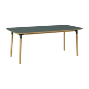 Rectangular dining table in oak and green lino 95 x 200 cm Form - Normann Copenhagen - The Cool Republic