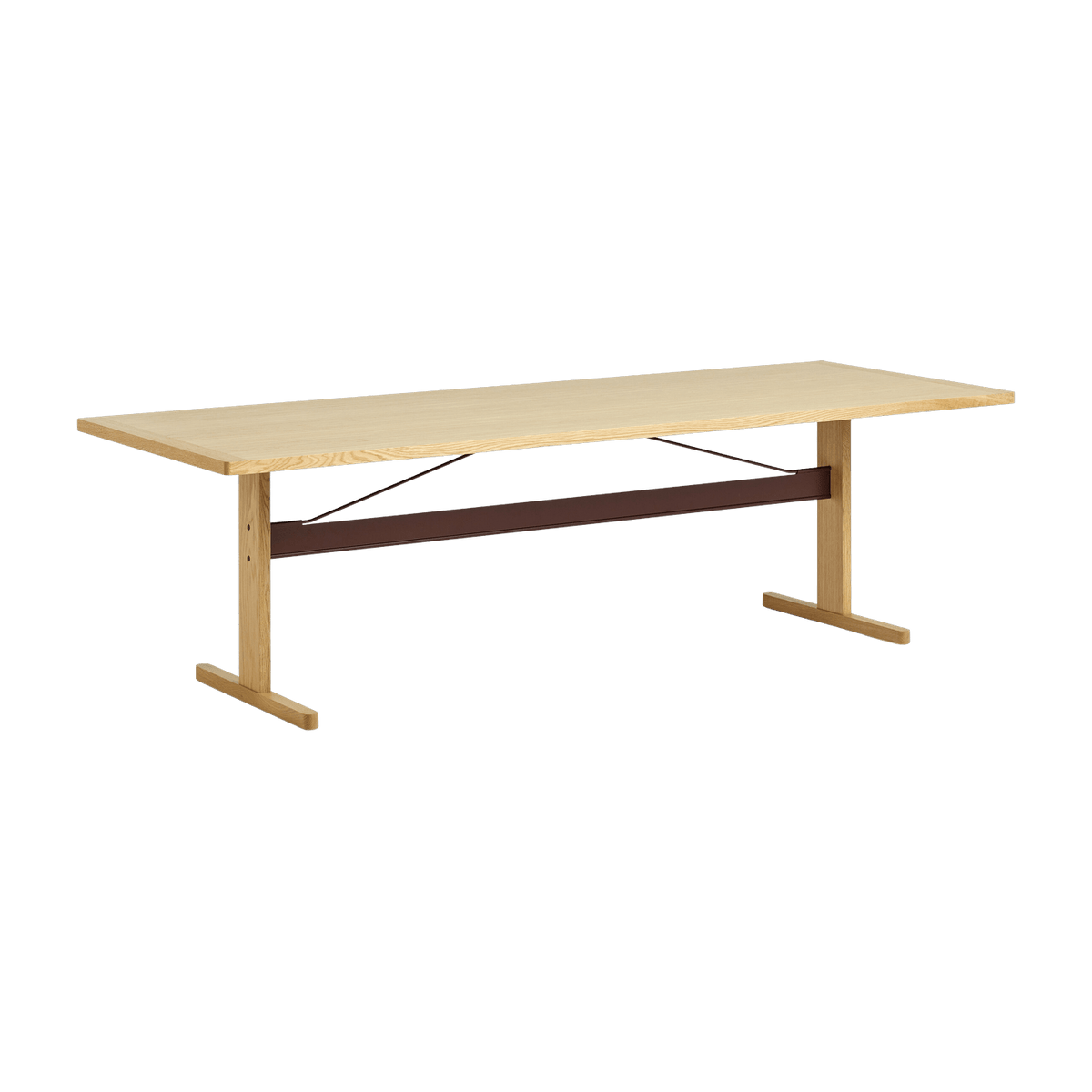 Rectangular dining table in natural oak and terracotta 260 cm Passerelle - Hay - The Cool Republic