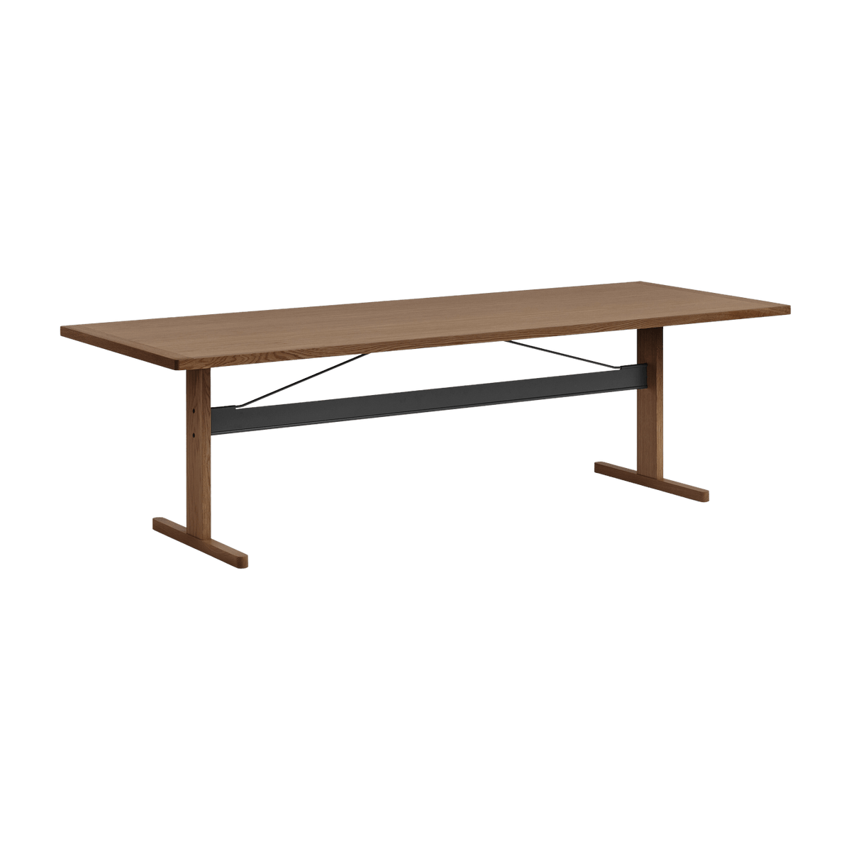 Rectangular dining table in natural walnut and black 260 cm Passerelle - Hay - The Cool Republic