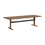Rectangular dining table in natural walnut and black 260 cm Passerelle - Hay - The Cool Republic