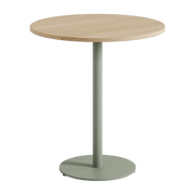 Table à manger ronde en chêne et piétement en acier gris 70 x 75 cm Moka - TIPTOE - The Cool Republic