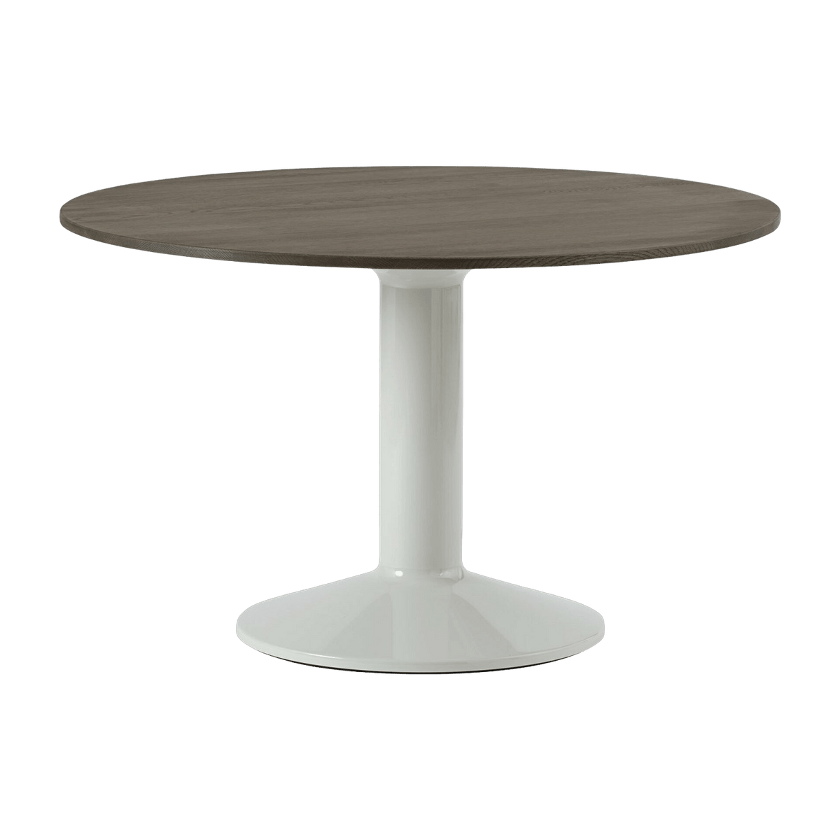 Table à manger ronde en chêne massif foncé et piètement gris 120 cm Midst - Muuto - The Cool Republic