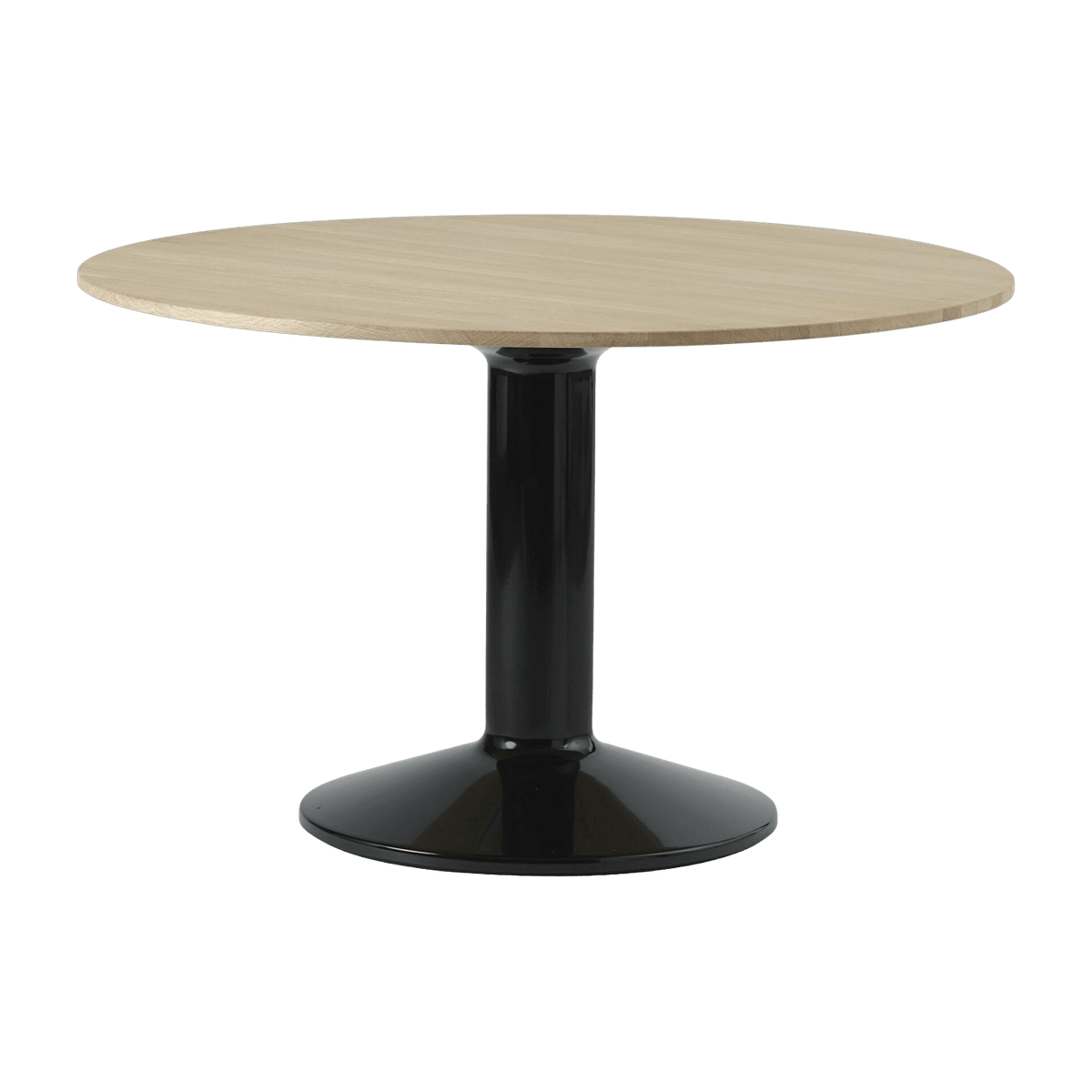 Table à manger ronde en chêne massif huilé et piètement noir 120 cm Midst - Muuto - The Cool Republic