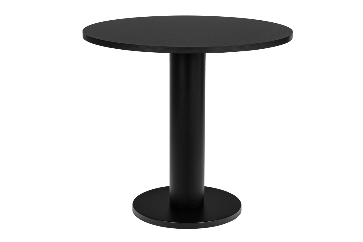 Table à manger ronde en frêne et acier noir 80x80x73 cm Sool Café - noo.ma - The Cool Republic