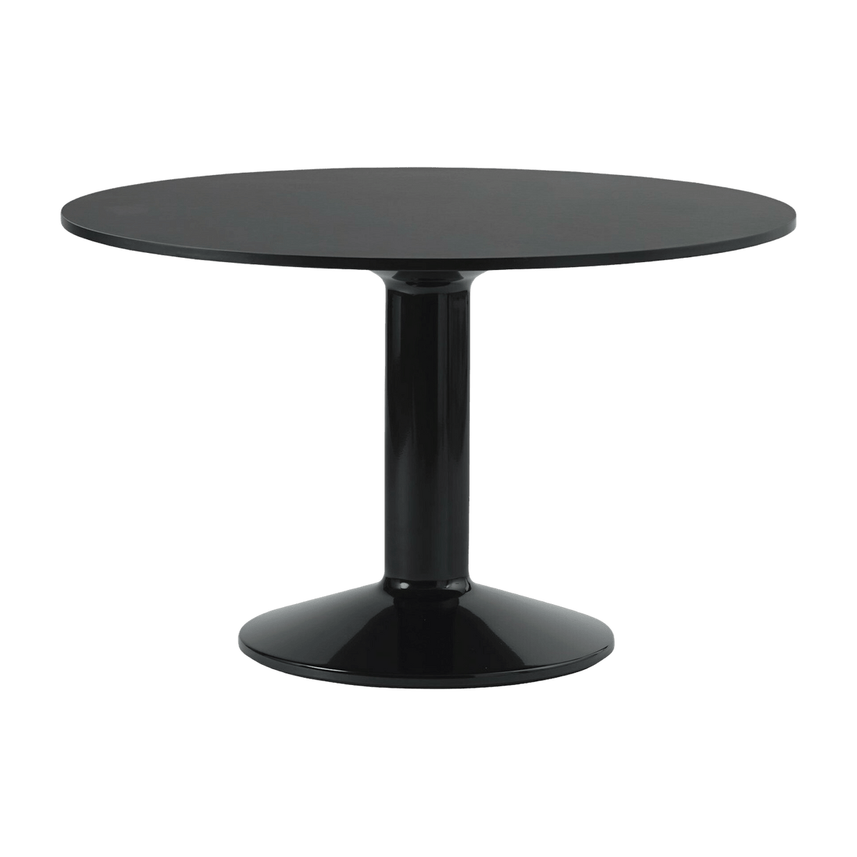 Table à manger ronde en linoléum et acier noir 120 cm Midst - Muuto - The Cool Republic