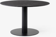 Table à manger ronde en marbre noire et base en acier noire 120 cm - &Tradition - The Cool Republic