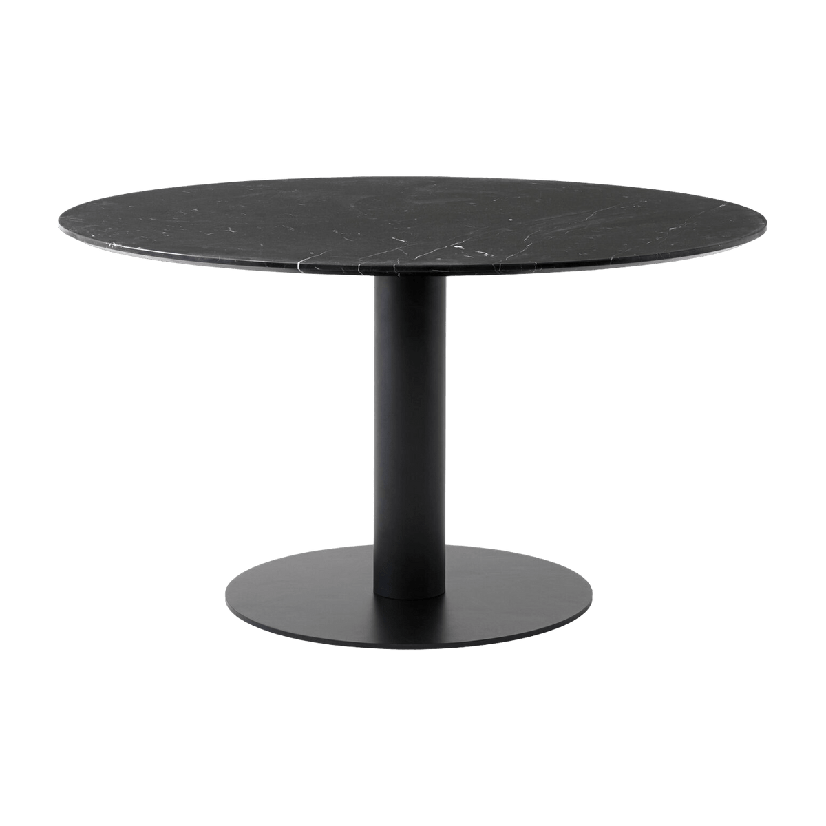 Table à manger ronde en marbre noire et base en acier noire 150 cm In Between SK20 - &Tradition - The Cool Republic