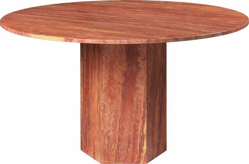 Table à manger ronde en marbre rouge Epic - Gubi - The Cool Republic