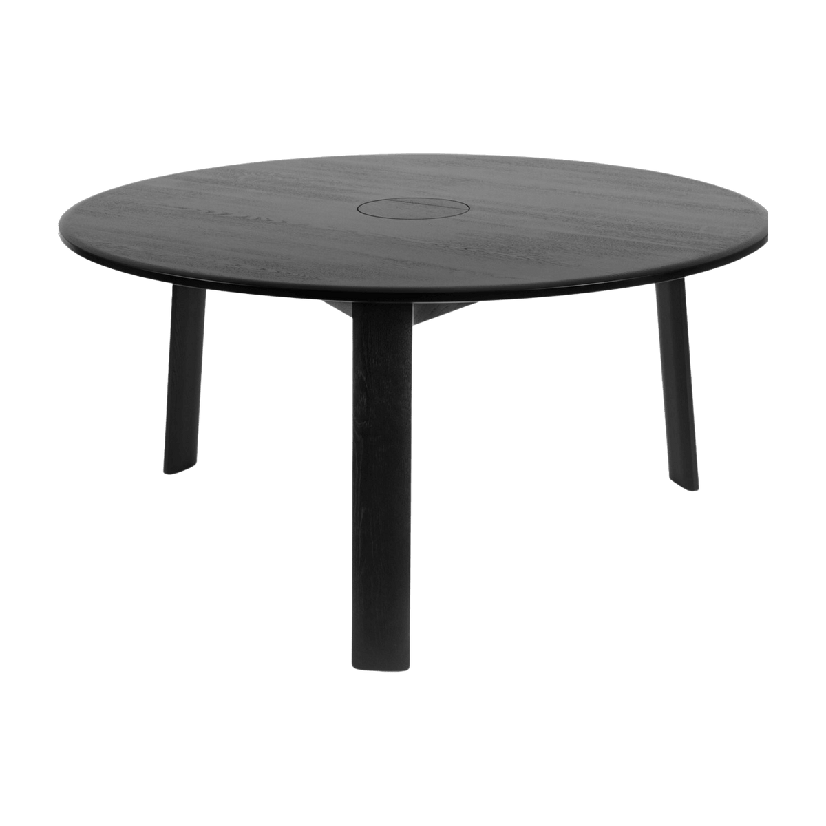 Table à manger ronde et compartiment central en chêne noir Alle - Hem - The Cool Republic