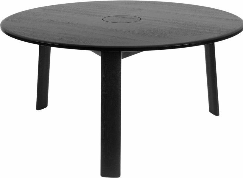 Table à manger ronde et compartiment central en chêne noir Alle - Hem - The Cool Republic