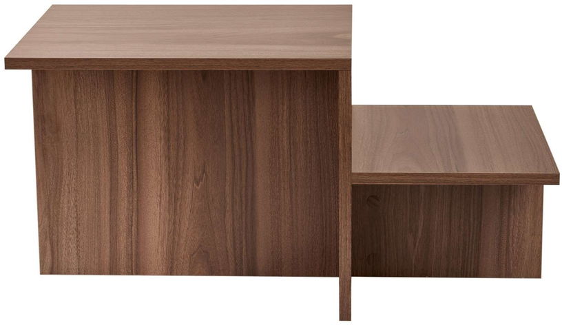 Table basse assymétrique en bois foncé 80x40cm Harmony - Home Design - The Cool Republic
