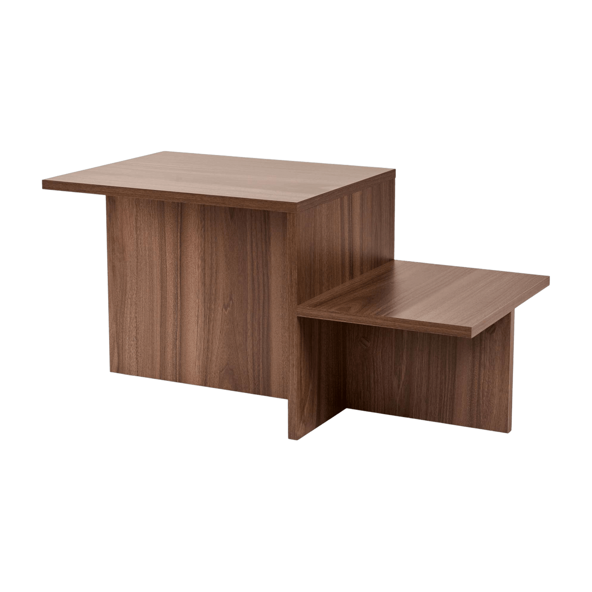 Table basse assymétrique en bois foncé 80x40cm Harmony - Home Design - The Cool Republic