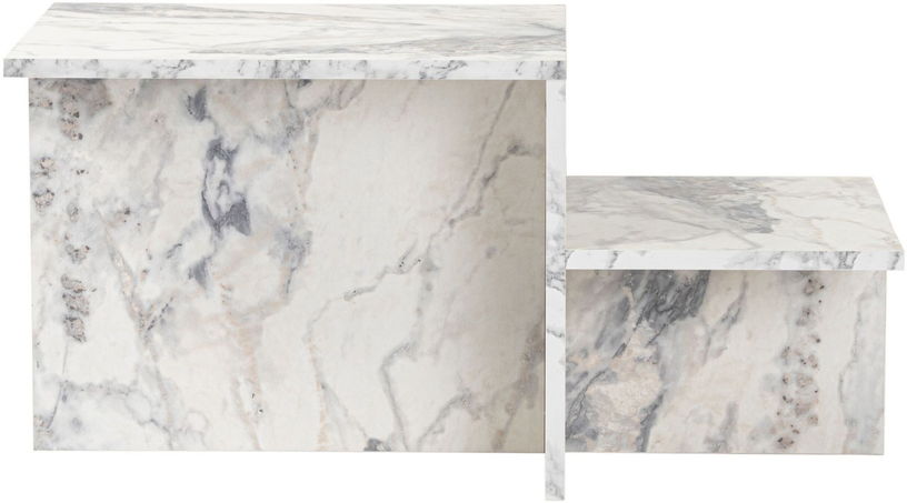Table basse asymétrique effet marbre 80x40cm Harmony - Home Design - The Cool Republic