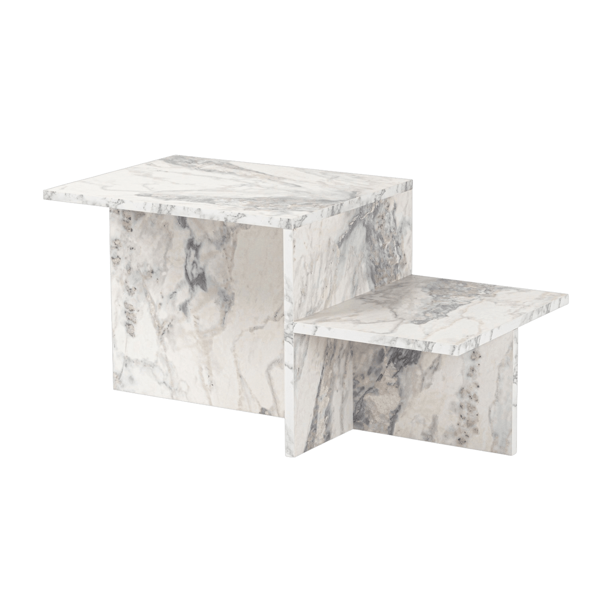 Table basse asymétrique effet marbre 80x40cm Harmony - Home Design - The Cool Republic