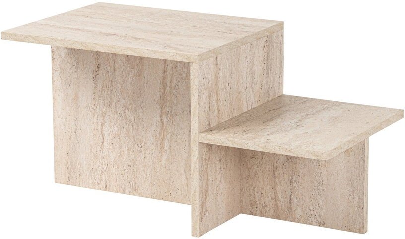 Table basse asymétrique effet travertin 80x40cm Harmony - Home Design - The Cool Republic