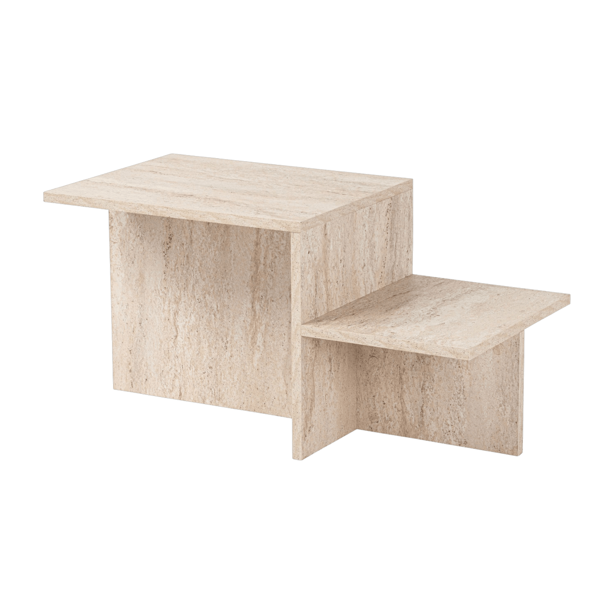 Table basse asymétrique effet travertin 80x40cm Harmony - Home Design - The Cool Republic