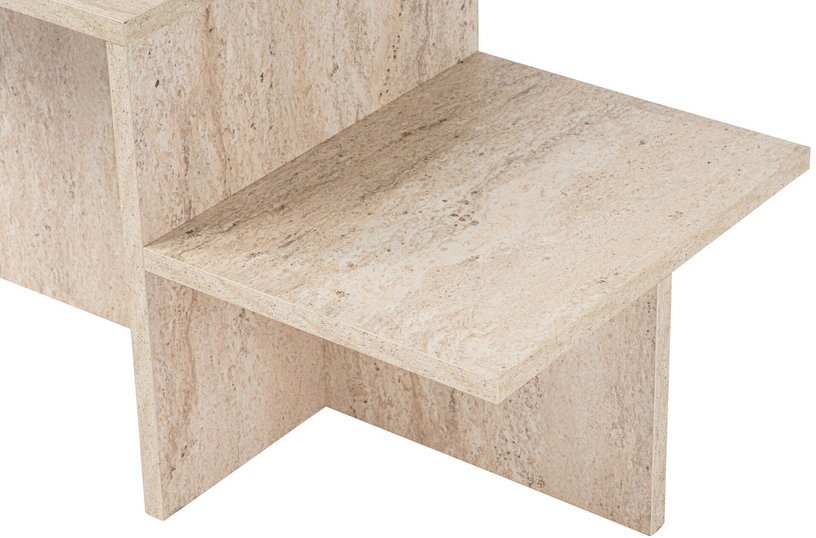Table basse asymétrique effet travertin 80x40cm Harmony - Home Design - The Cool Republic