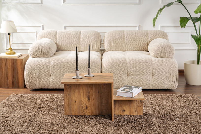 Table basse asymétrique en bois 80x40cm Harmony - Home Design - The Cool Republic