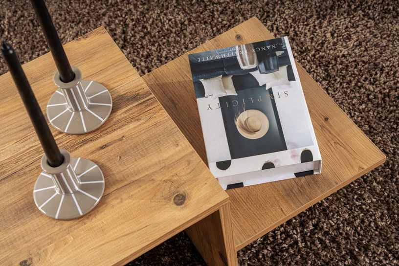 Table basse asymétrique en bois 80x40cm Harmony - Home Design - The Cool Republic