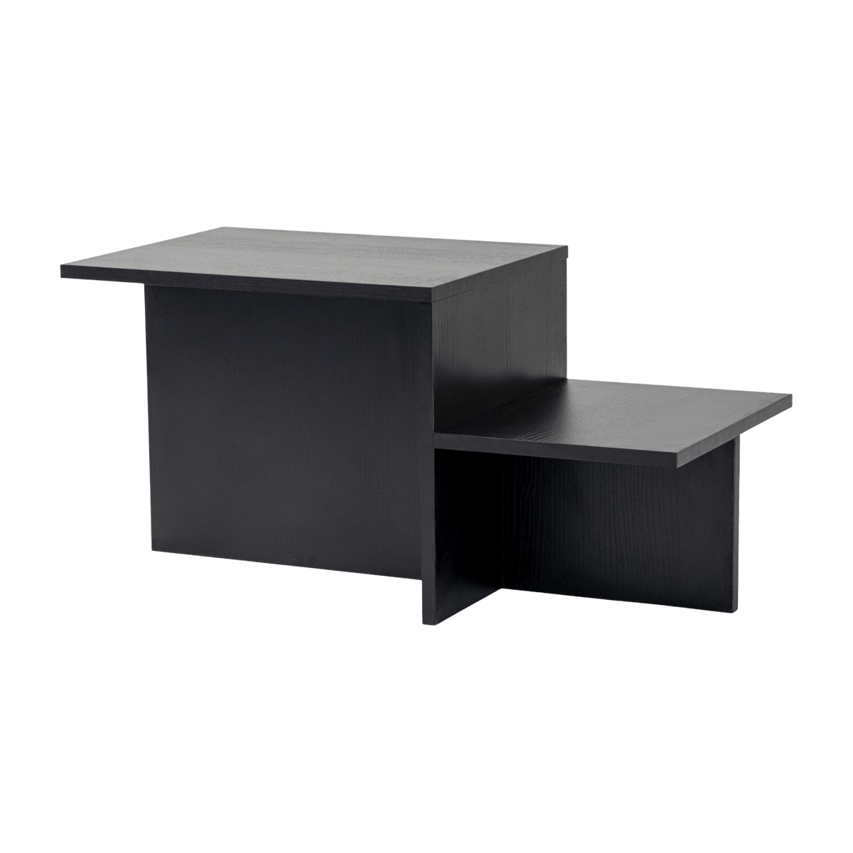 Table basse asymétrique en bois noir 80x40cm Harmony - Home Design - The Cool Republic