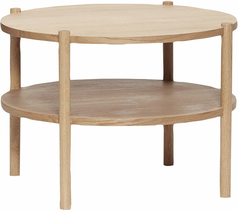 Table basse avec 2 plateaux en chêne naturel Round - Hübsch - The Cool Republic