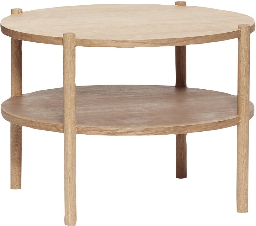 Table basse avec 2 plateaux en chêne naturel Round - Hübsch - The Cool Republic