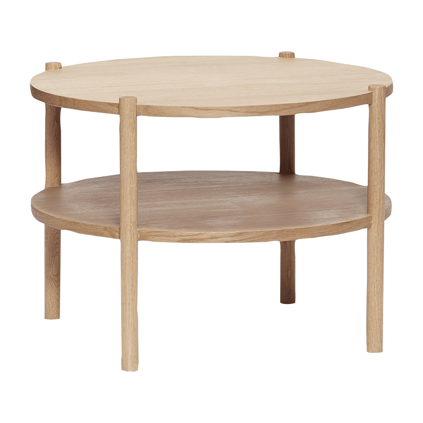 Table basse avec 2 plateaux en chêne naturel Round - Hübsch - The Cool Republic