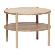 Table basse avec 2 plateaux en chêne naturel Round - Hübsch - The Cool Republic