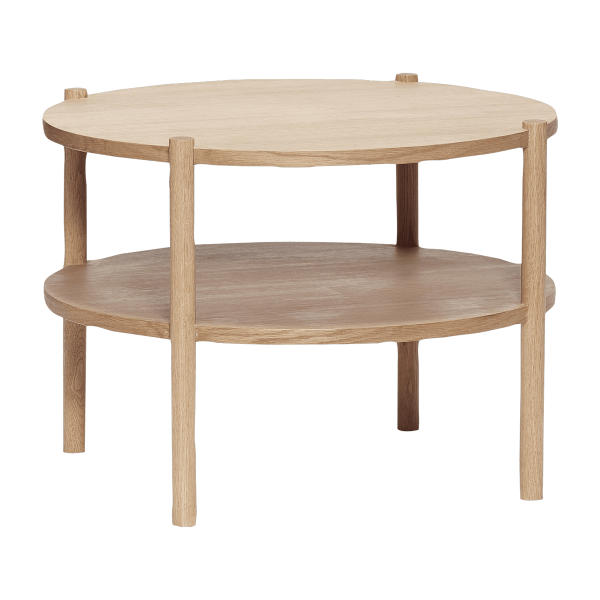 Table basse avec 2 plateaux en chêne naturel Round - Hübsch - The Cool Republic