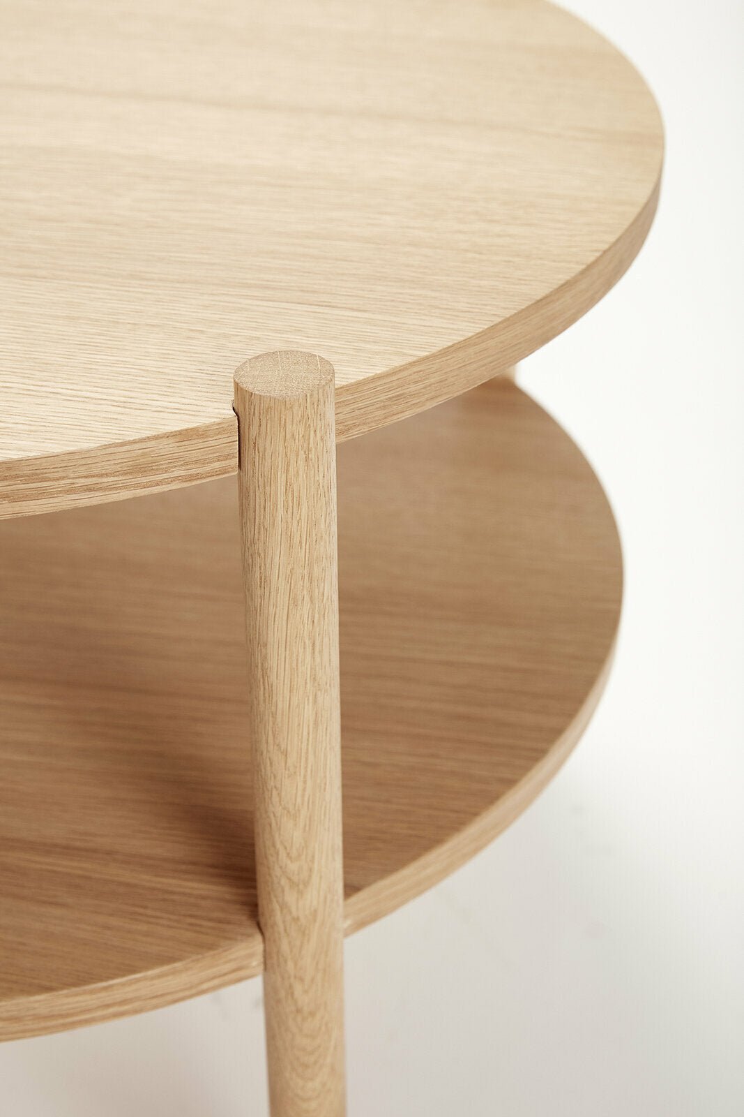 Table basse avec 2 plateaux en chêne naturel Round - Hübsch - The Cool Republic