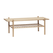 Table basse avec étagère à lattes en chêne clair - Hübsch - The Cool Republic