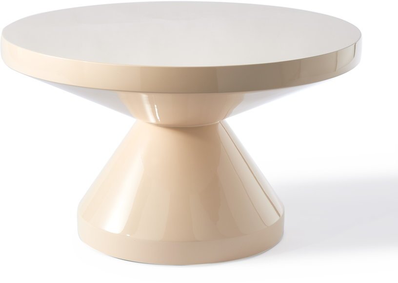 Table basse beige laqué 60 cm Zig Zag - Pols Potten - The Cool Republic