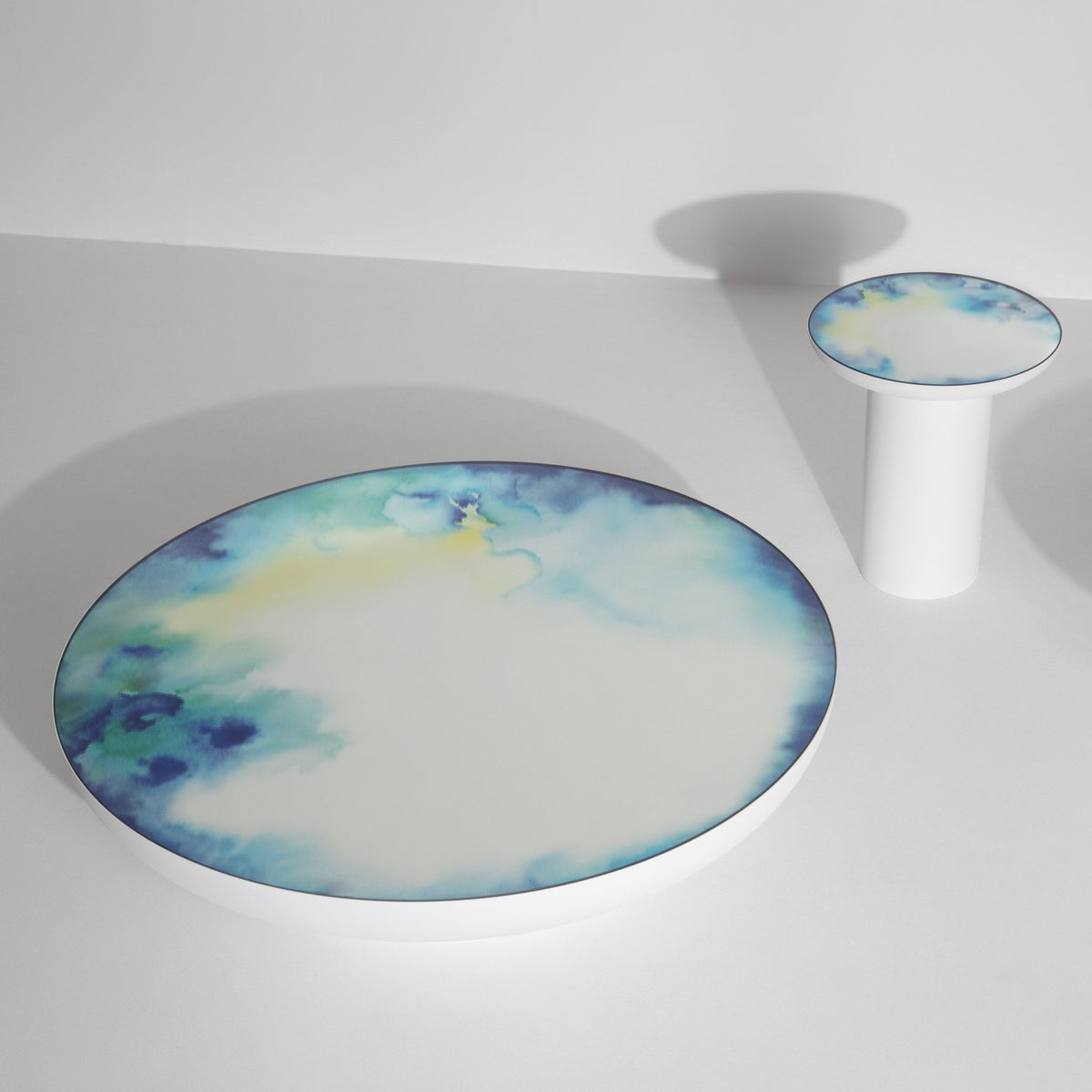 Table basse bleu-jaune 75 cm Francis - Petite Friture - The Cool Republic