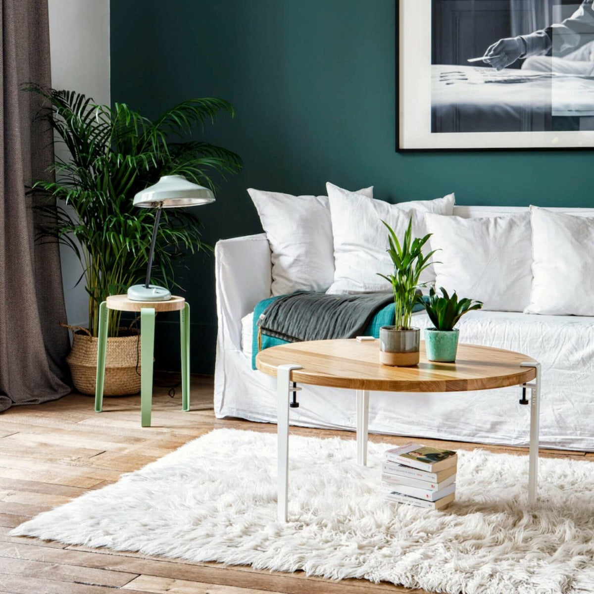 Table basse Brooklyn pieds gris eucalyptus 43 cm - TIPTOE - The Cool Republic