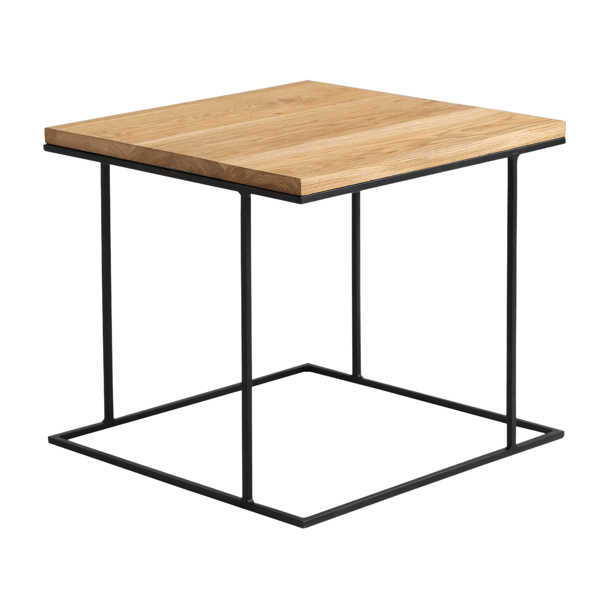 Table basse carré en métal chêne massif Walt - Custom Form - The Cool Republic