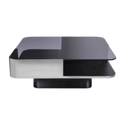 Table basse carrée en inox et verre fumé Lounge - RED Edition - The Cool Republic