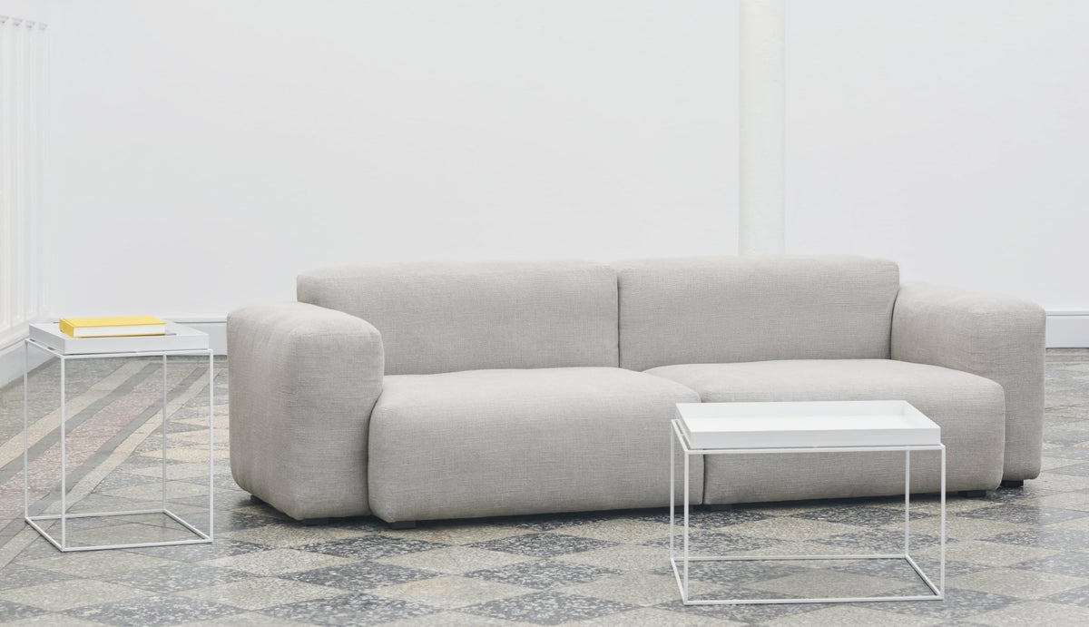 Table basse carrée en métal blanc 40 x 40 x 44 cm Tray - HAY - The Cool Republic