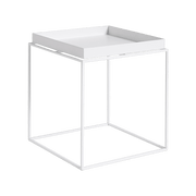 Table basse carrée en métal blanc 40 x 40 x 44 cm Tray - HAY - The Cool Republic