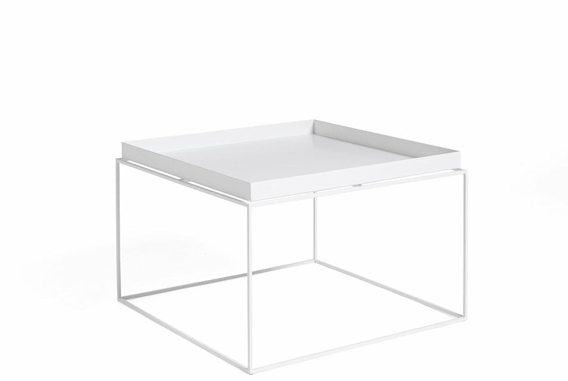 Table basse carrée en métal blanc 60 x 60 x 39 cm Tray - HAY - The Cool Republic