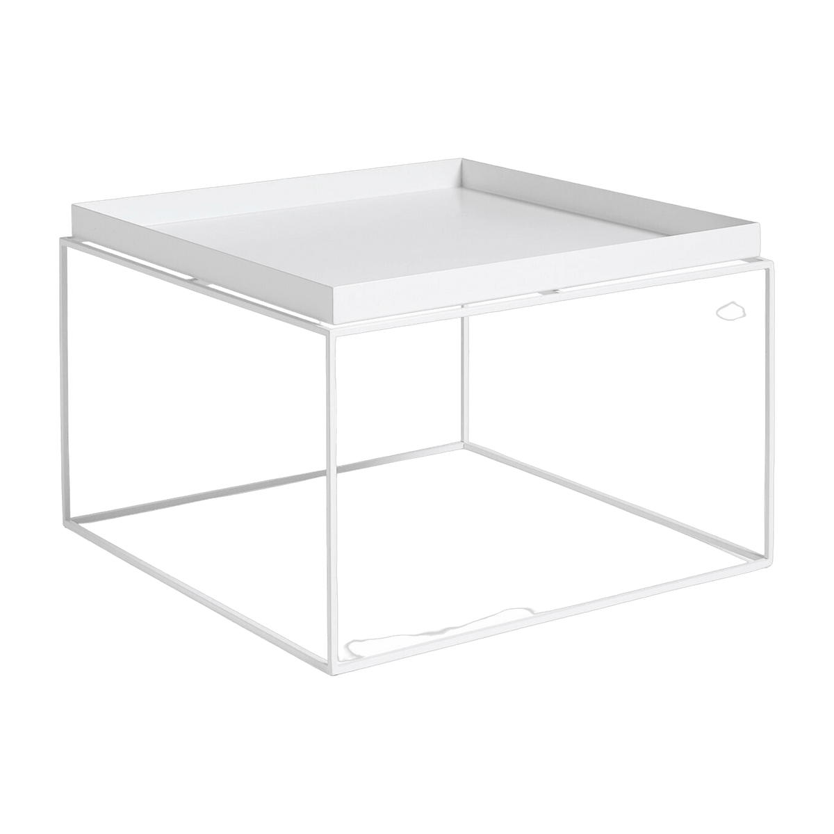 Table basse carrée en métal blanc 60 x 60 x 39 cm Tray - HAY - The Cool Republic