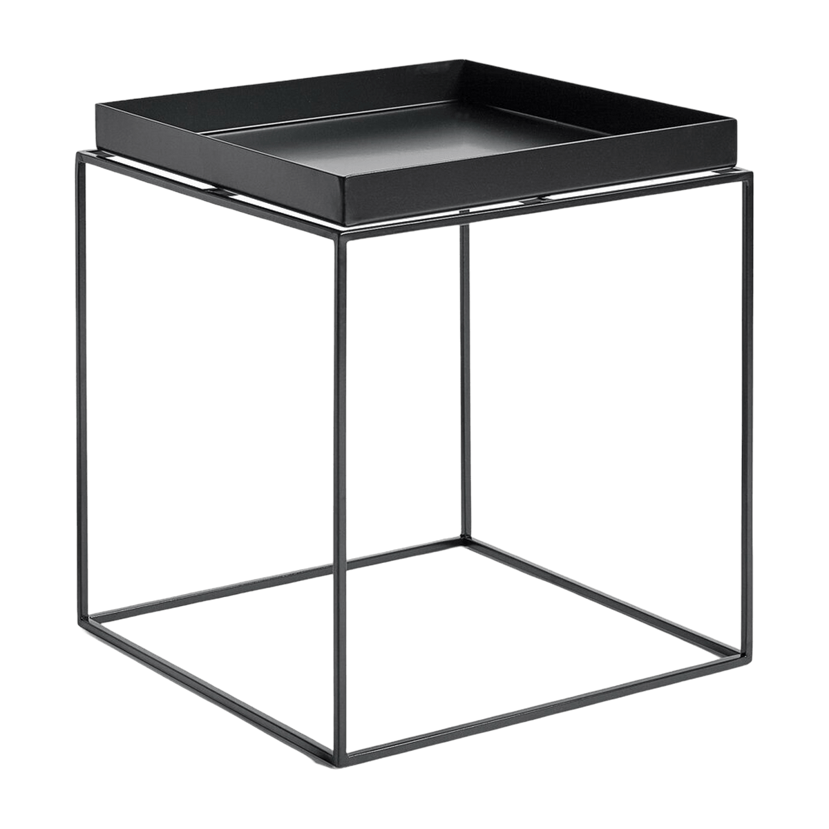 Table basse carrée en métal noir 40 x 40 x 44 cm Tray - HAY - The Cool Republic